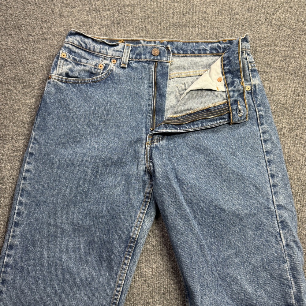 Levis 505 Straight Leg Jeans Mens 34x30 Blue Regular Fit Denim - Picture 4 of 8